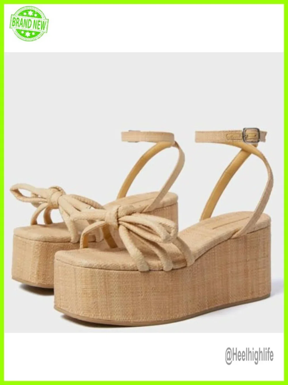 Raffia Platform Sandals Espadrille Wedges Comfortable Summer Beach Slingback